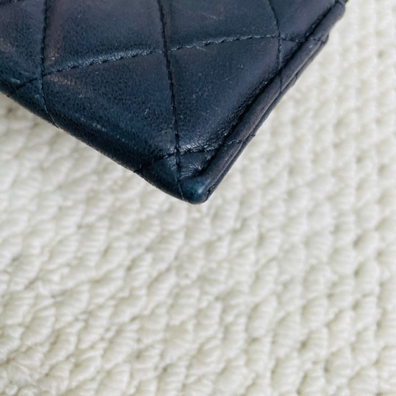 Chanel 香奈兒 25開 黑色小羊皮卡包 經典菱格紋 日常通勤出門都很實用-8