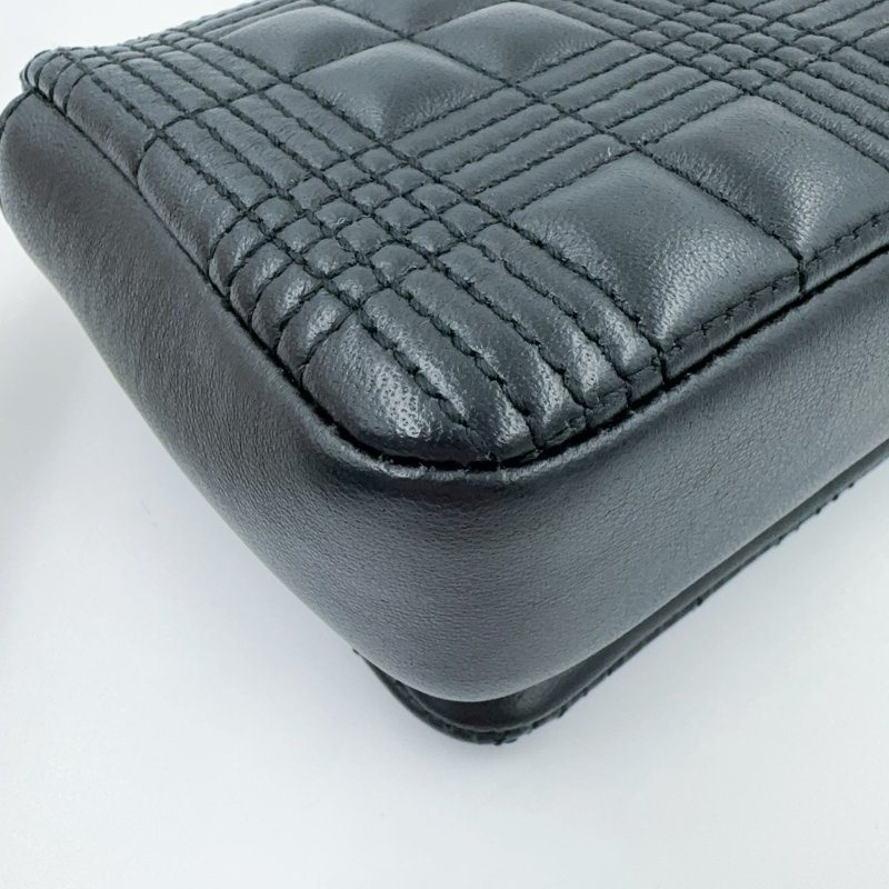 BURBERRY黑金羊皮絎縫Lola鏈條肩側背包8023117-13