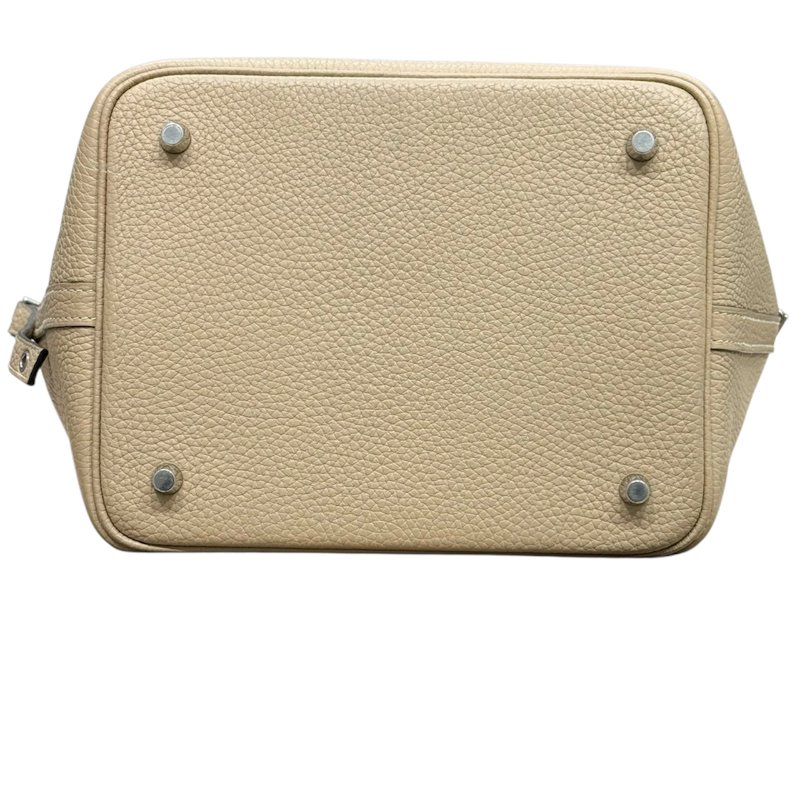 HERMES 愛馬仕 PICOTIN LOCK MM TC皮革 風衣灰 銀扣-8