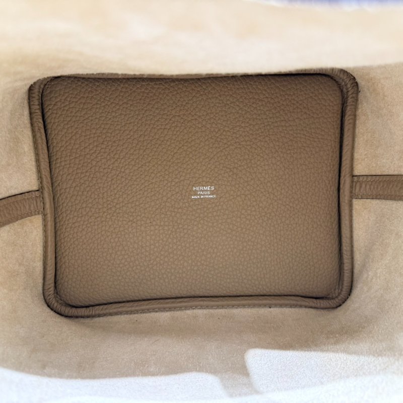 HERMES 愛馬仕 PICOTIN LOCK MM TC皮革 風衣灰 銀扣-9