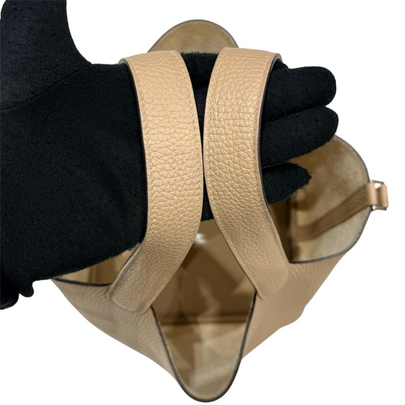 HERMES 愛馬仕 PICOTIN LOCK MM TC皮革 風衣灰 銀扣-11