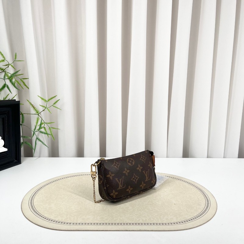 LV路易威登 mini小麻將 經典老花鏈條肩帶 可diy斜挎 氣質百搭 可愛乖巧 容量足夠-2