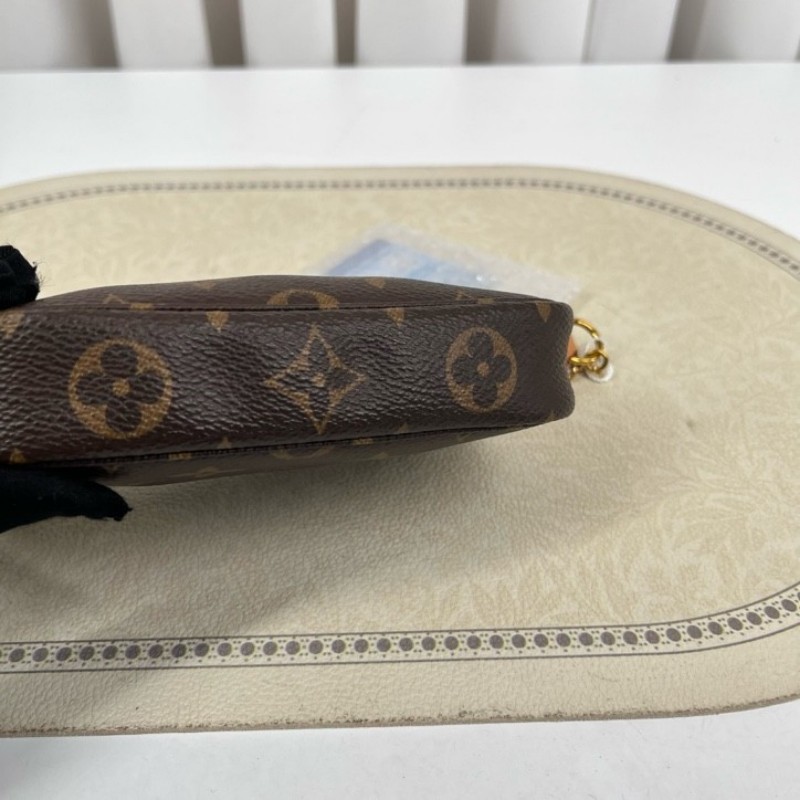 LV路易威登 mini小麻將 經典老花鏈條肩帶 可diy斜挎 氣質百搭 可愛乖巧 容量足夠-8