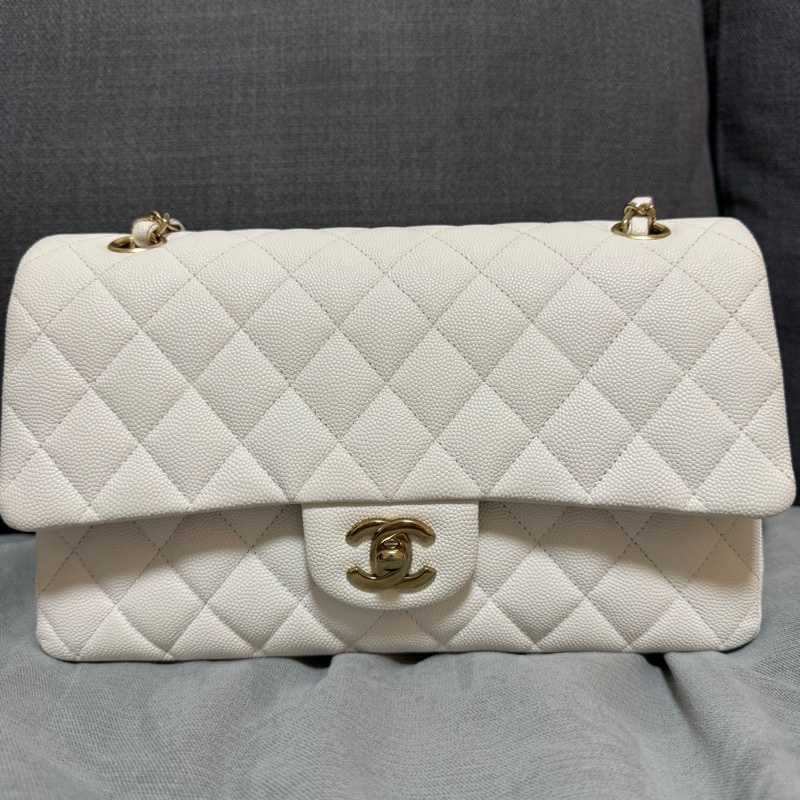 Chanel CF25 白色 全配 Classic Flap 25cm-2