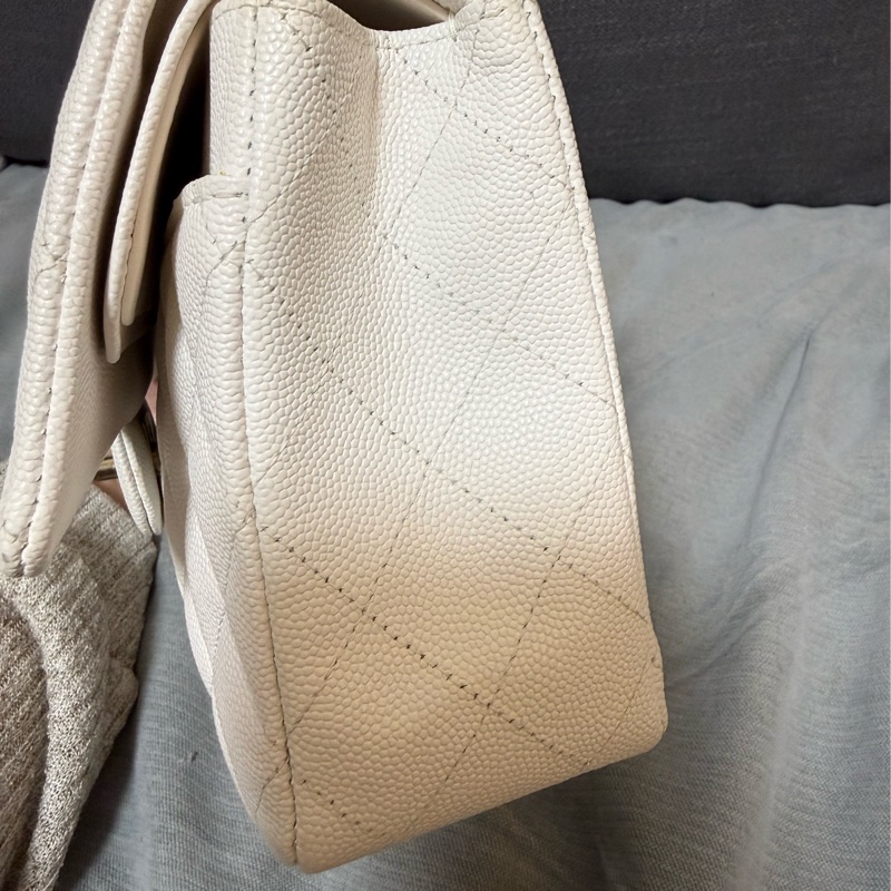 Chanel CF25 白色 全配 Classic Flap 25cm-5