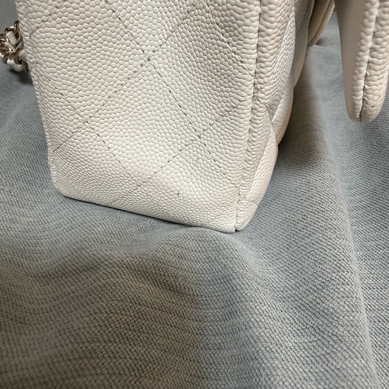 Chanel CF25 白色 全配 Classic Flap 25cm-13