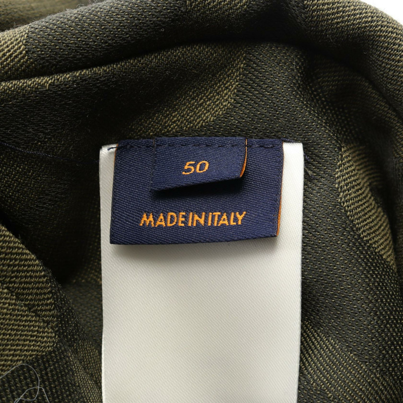 路易威登 LV 蕾絲羊毛襯衫式軍裝夾克 尼龍 卡其色 #50 二手 男款-5