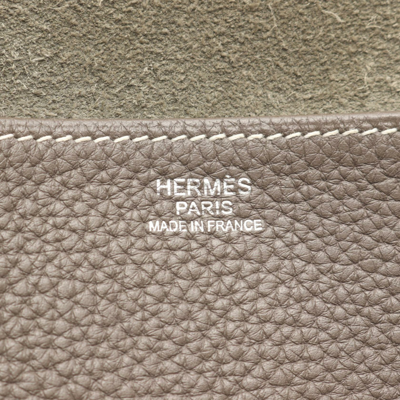 愛馬仕 Halzan 31 斜背單肩包，Clemence 皮革，Etain SHW，二手-3