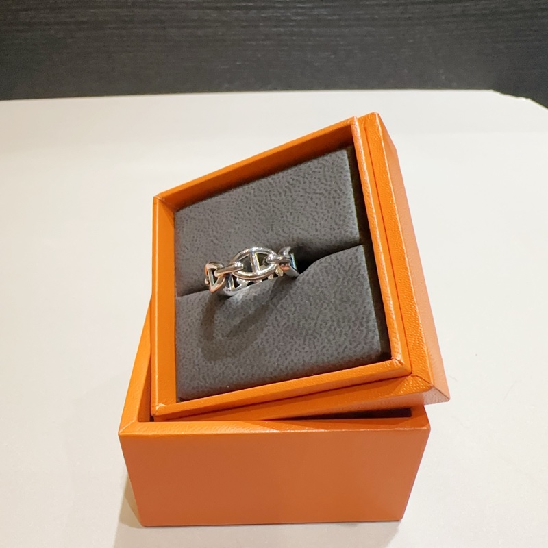 Hermes 925銀ChaineDancre豬鼻戒指-1