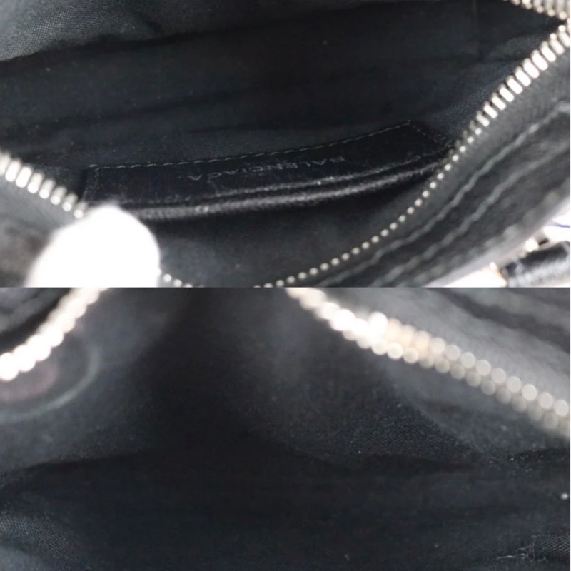 「JL精品代購」Balenciaga黑銀山羊皮nano city機車包-8