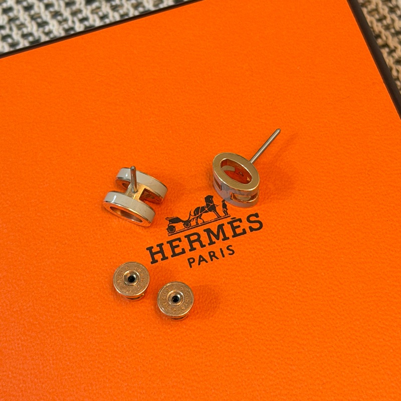 愛馬仕 HERMES Mini Pop H耳環 奶茶色-4