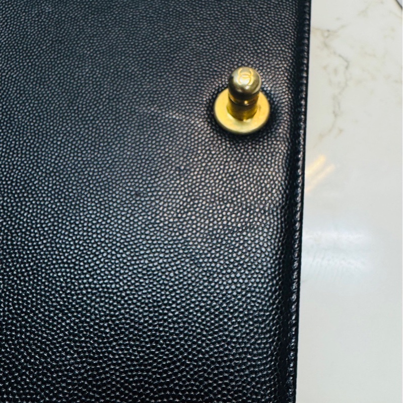 Boy Chanel 黑金 28cm 粒紋小牛皮-21