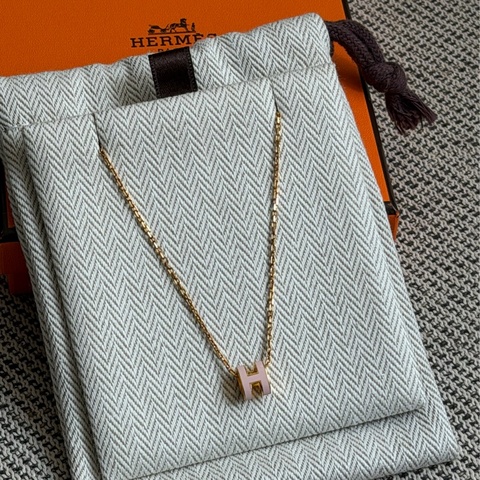 愛馬仕 HERMES Mini Pop H 櫻花粉項鍊