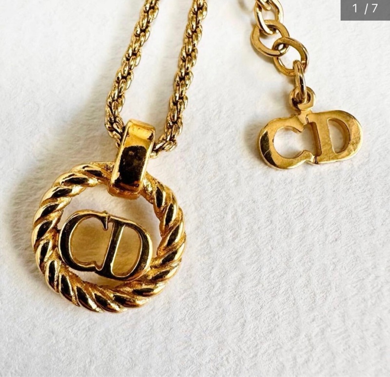 Christian Dior 經典金色CD麻花邊項鍊✨-1