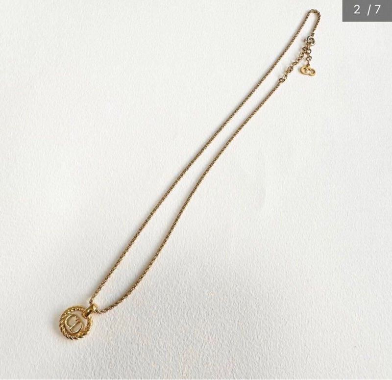 Christian Dior 經典金色CD麻花邊項鍊✨-2