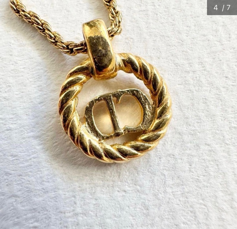 Christian Dior 經典金色CD麻花邊項鍊✨-4