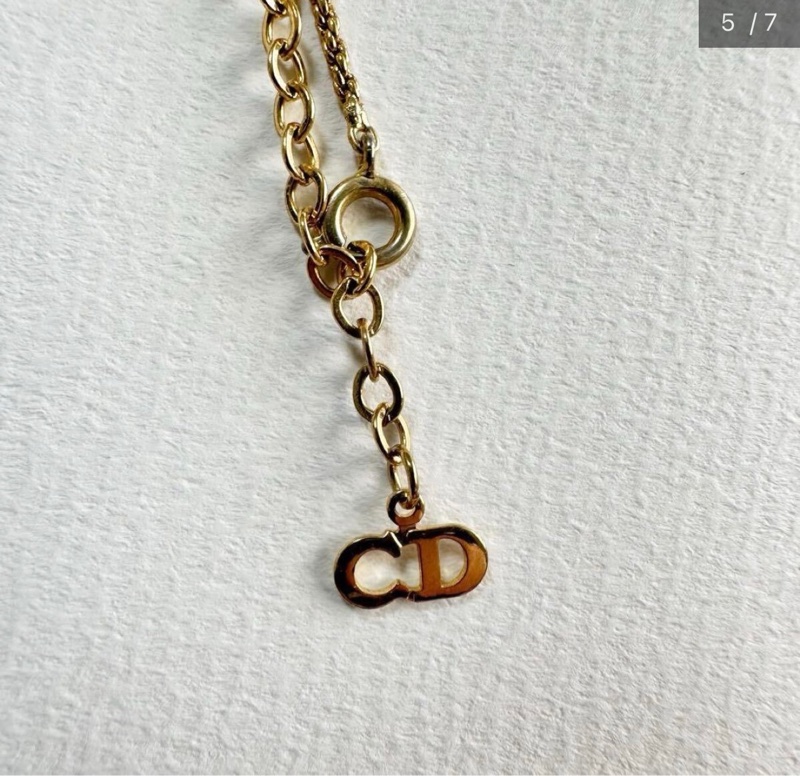 Christian Dior 經典金色CD麻花邊項鍊✨-5