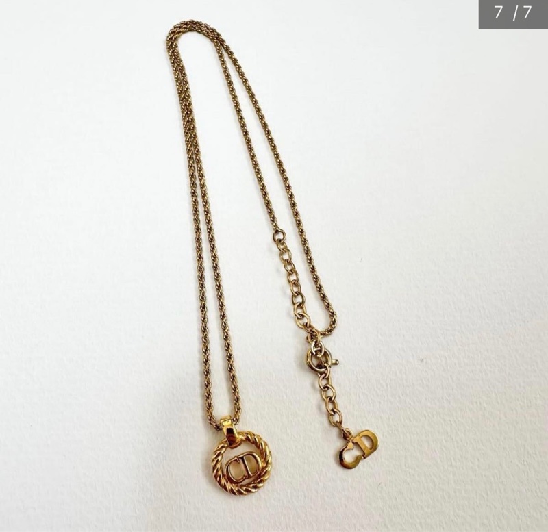 Christian Dior 經典金色CD麻花邊項鍊✨-7