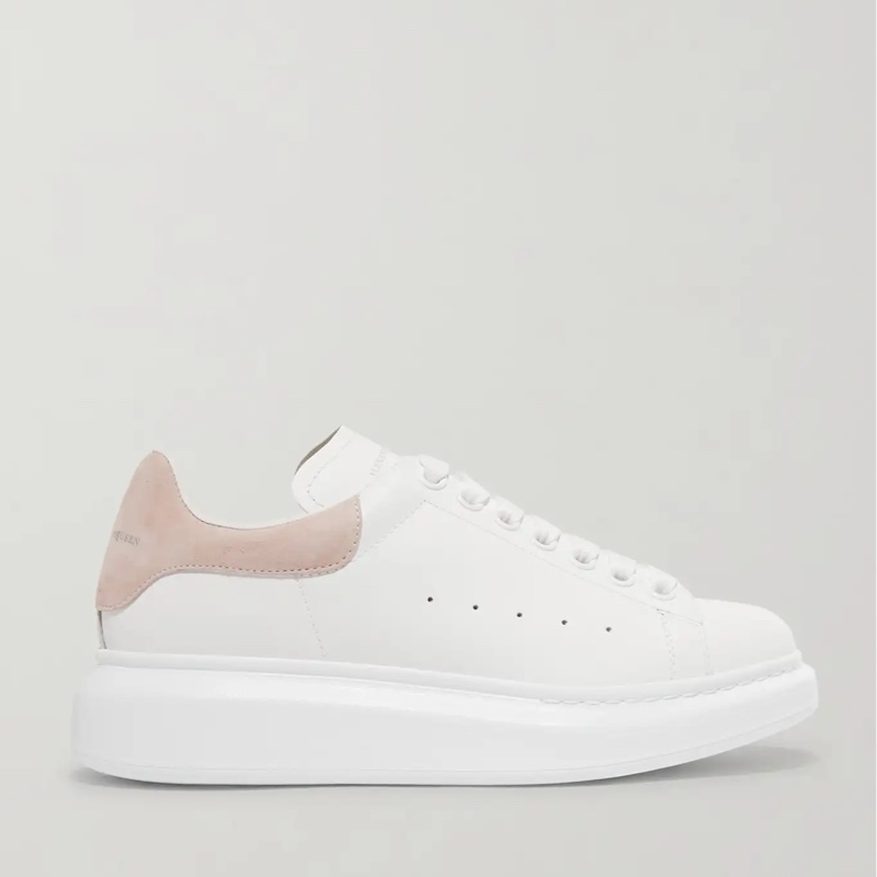 Alexander McQueen 麥坤經典白鞋 配淡粉色-10