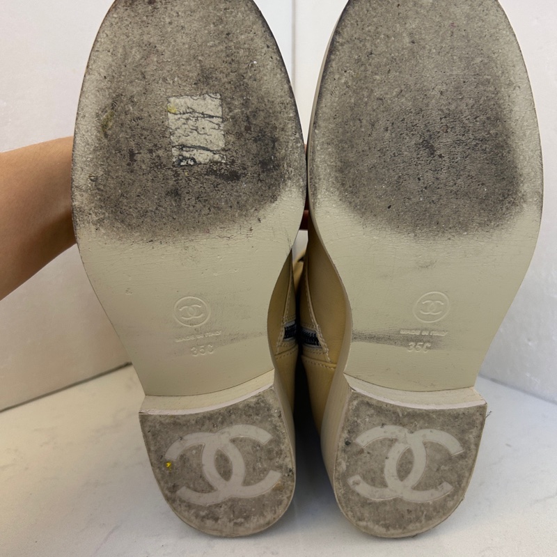 Chanel香奈兒馬丁靴、短靴 米黃色 尺碼：35.5碼 無附件-8