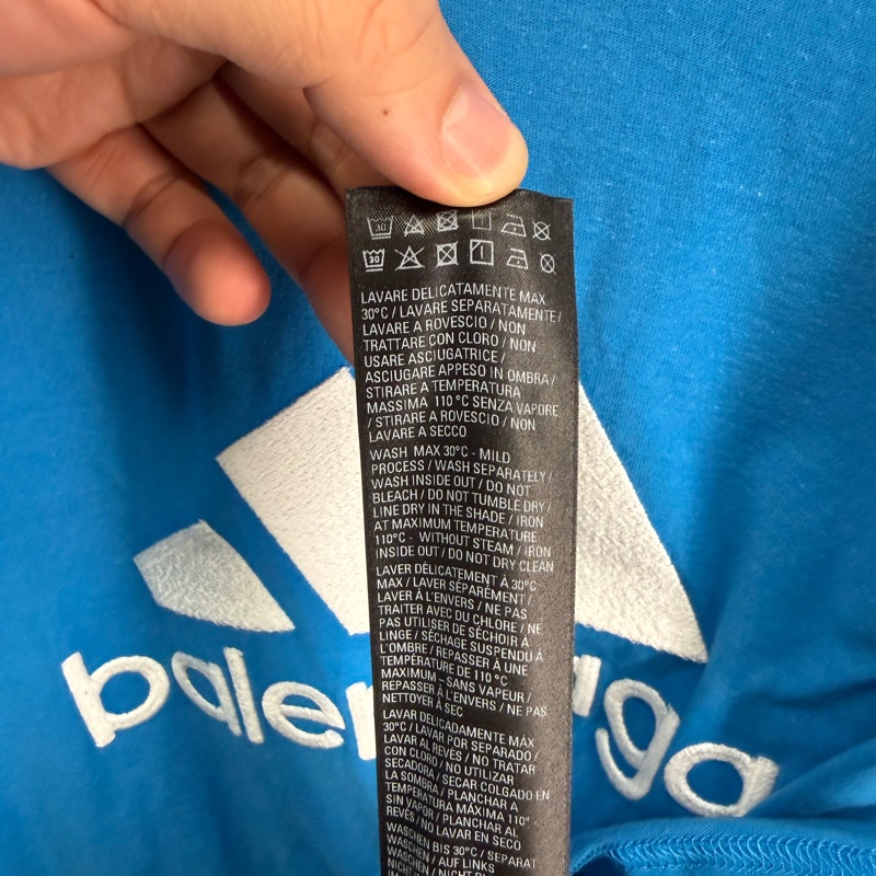 二手藍色Balenciaga x adidas聯名短袖T恤-4