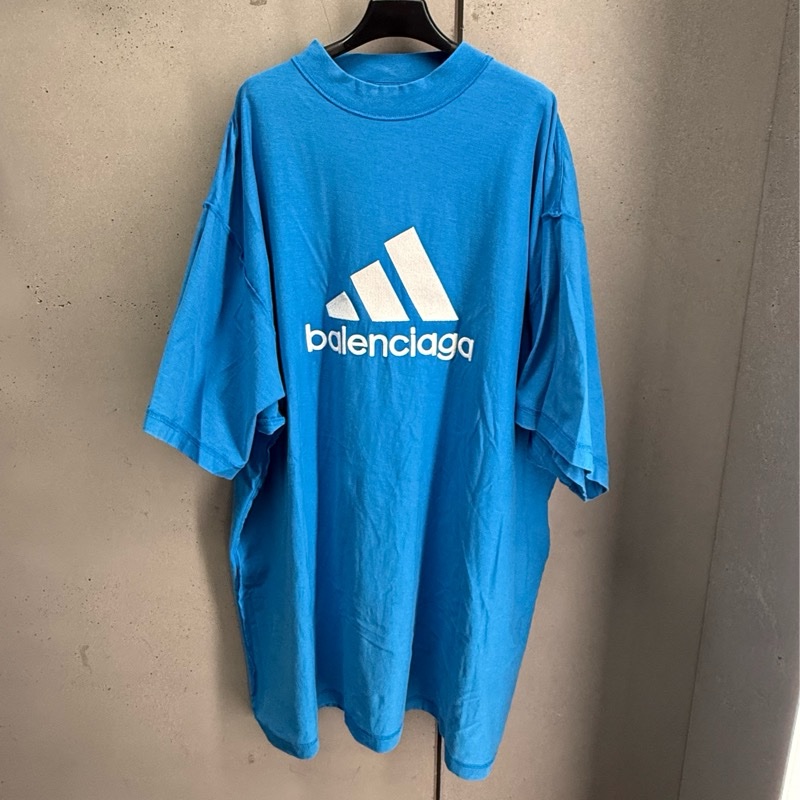 二手藍色Balenciaga x adidas聯名短袖T恤-5