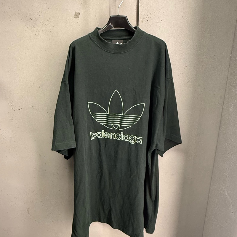 二手綠色Balenciaga x adidas聯名短袖T恤-0