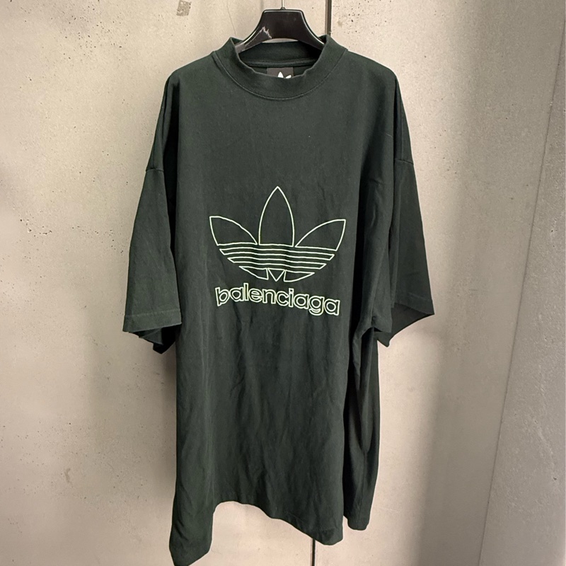 二手綠色Balenciaga x adidas聯名短袖T恤-5
