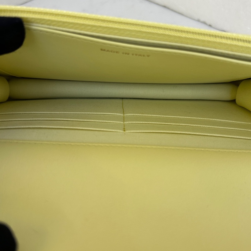 Chanel 香奈兒19bag woc 小雞黃銀扣鏈條包 芯片款 無附件-3