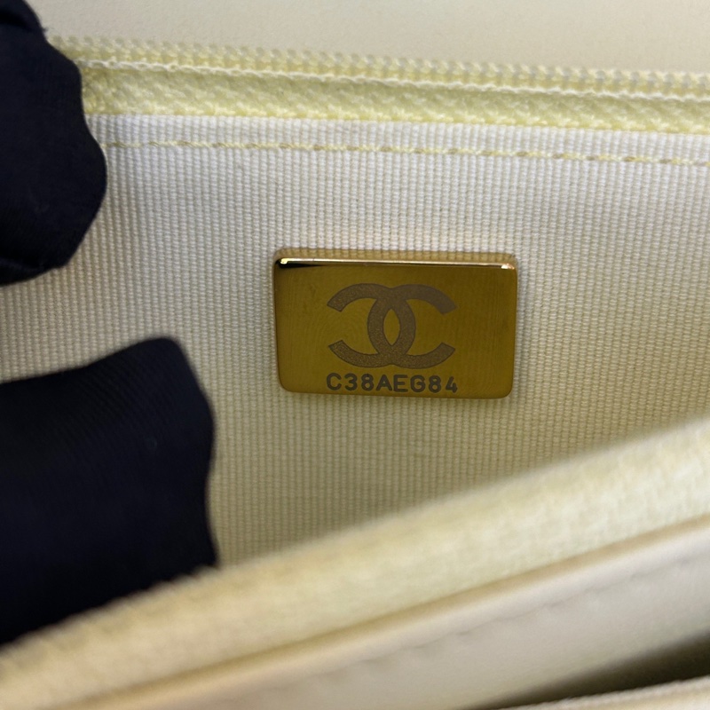 Chanel 香奈兒19bag woc 小雞黃銀扣鏈條包 芯片款 無附件-4