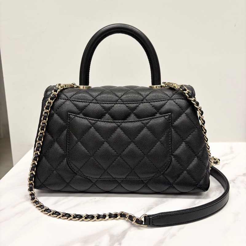 Chanel 香奈兒 coco handle 黑金 附購證 少用9成新-7