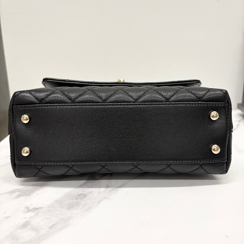 Chanel 香奈兒 coco handle 黑金 附購證 少用9成新-8