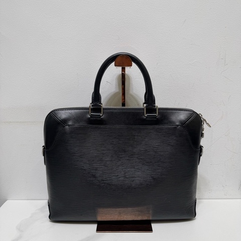 LV路易威登黑色水波紋公文包電腦包單肩包斜挎包手提包常規 缺肩带）