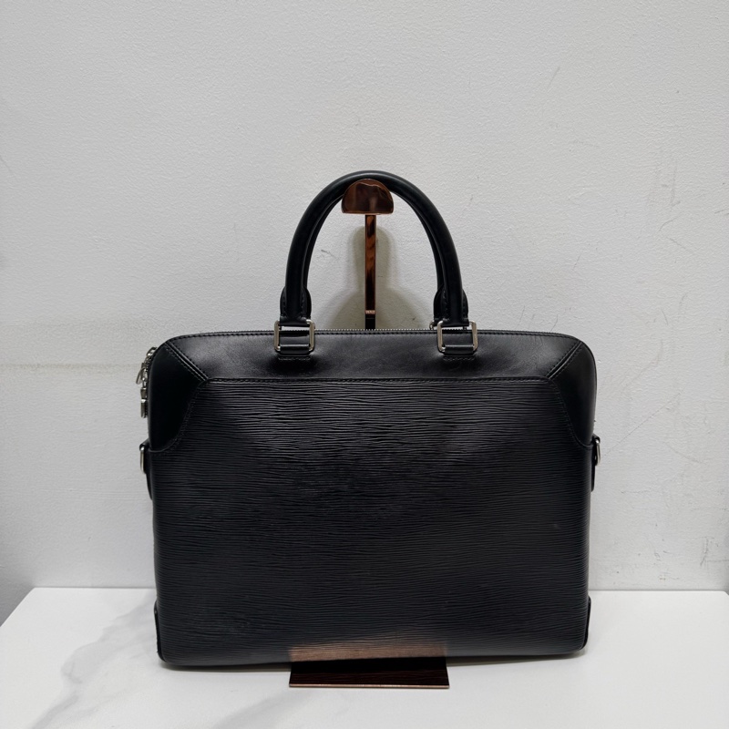 LV路易威登黑色水波紋公文包電腦包單肩包斜挎包手提包常規 缺肩带)-1