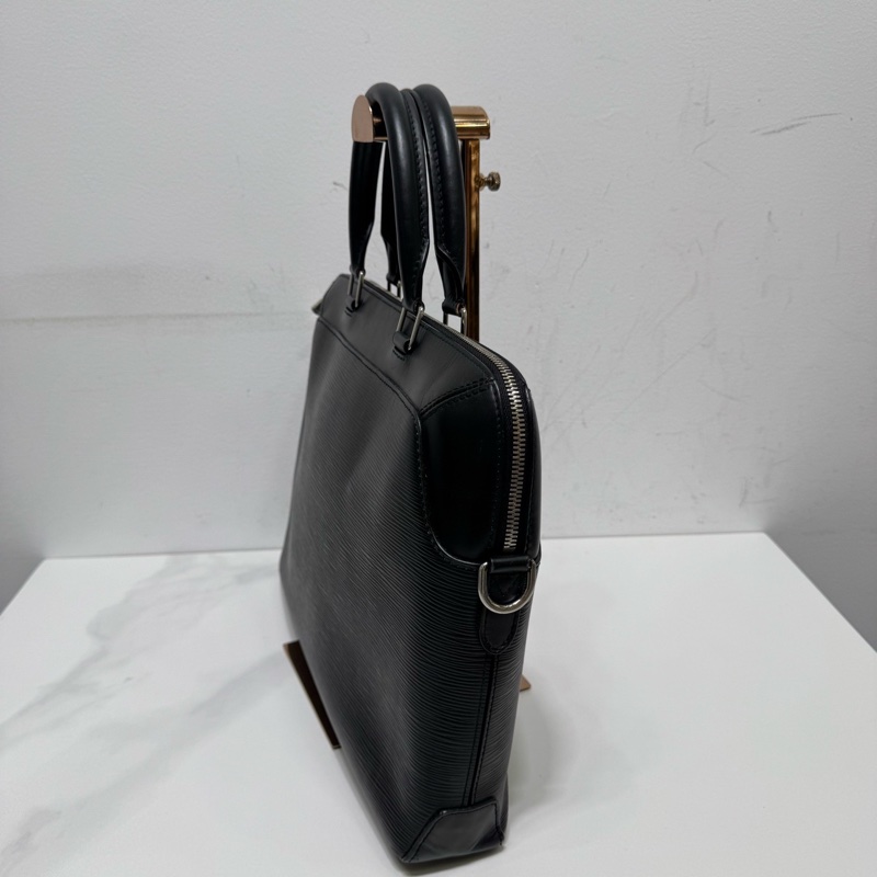 LV路易威登黑色水波紋公文包電腦包單肩包斜挎包手提包常規 缺肩带)-2