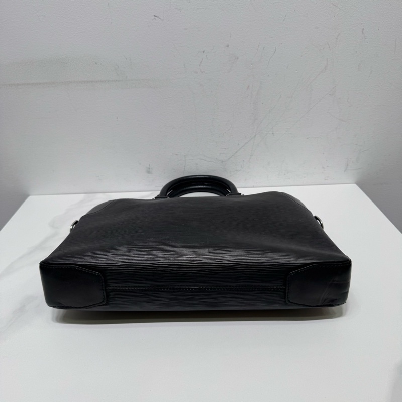 LV路易威登黑色水波紋公文包電腦包單肩包斜挎包手提包常規 缺肩带)-4