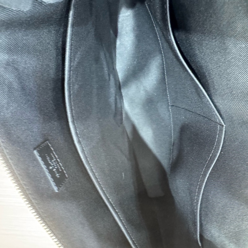 LV路易威登黑色水波紋公文包電腦包單肩包斜挎包手提包常規 缺肩带)-5