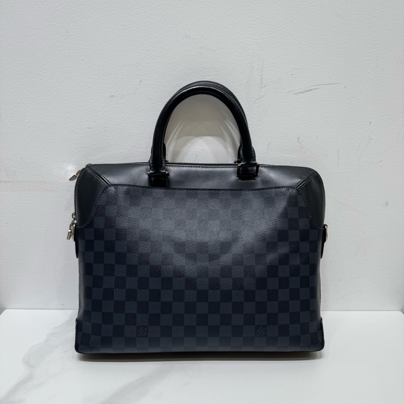 LV/路易威登黑棋盤格男士手提公文包,可手提可斜挎休閒商務多用包,一隻帥氣十足公文包~18年~尺寸約:36x27.5x6cm(缺失肩帶)-1
