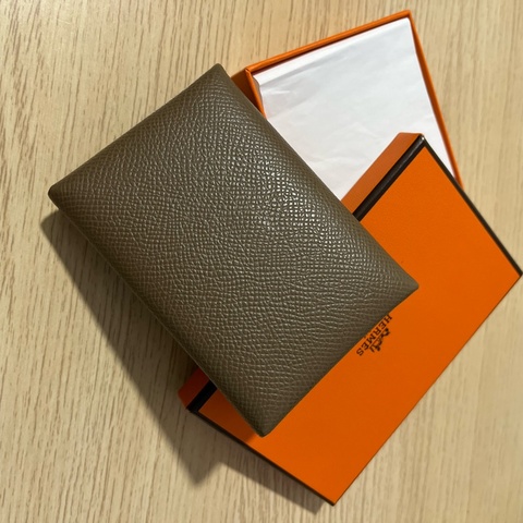 calvi duo compact card holder 大象灰