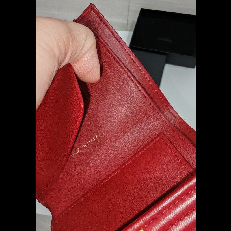 Chanel boy wallet 皮革 短夾 銀包 3折錢包-11