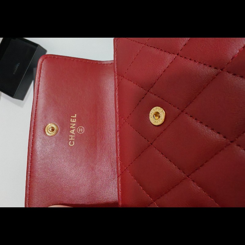 Chanel boy wallet 皮革 短夾 銀包 3折錢包-16