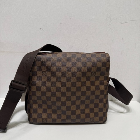 97新 LV 經典棕棋盤格豆腐包，男士 單肩斜挎 無附件