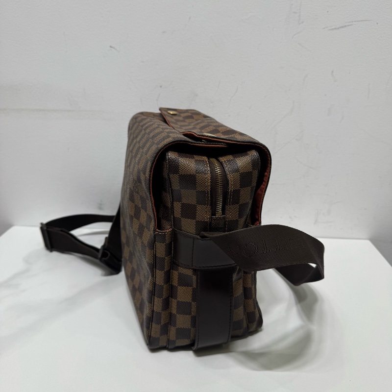 97新 LV 經典棕棋盤格豆腐包,男士 單肩斜挎 無附件-3
