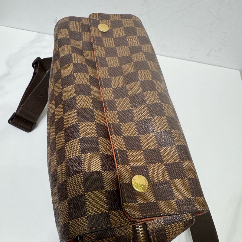 97新 LV 經典棕棋盤格豆腐包,男士 單肩斜挎 無附件-5