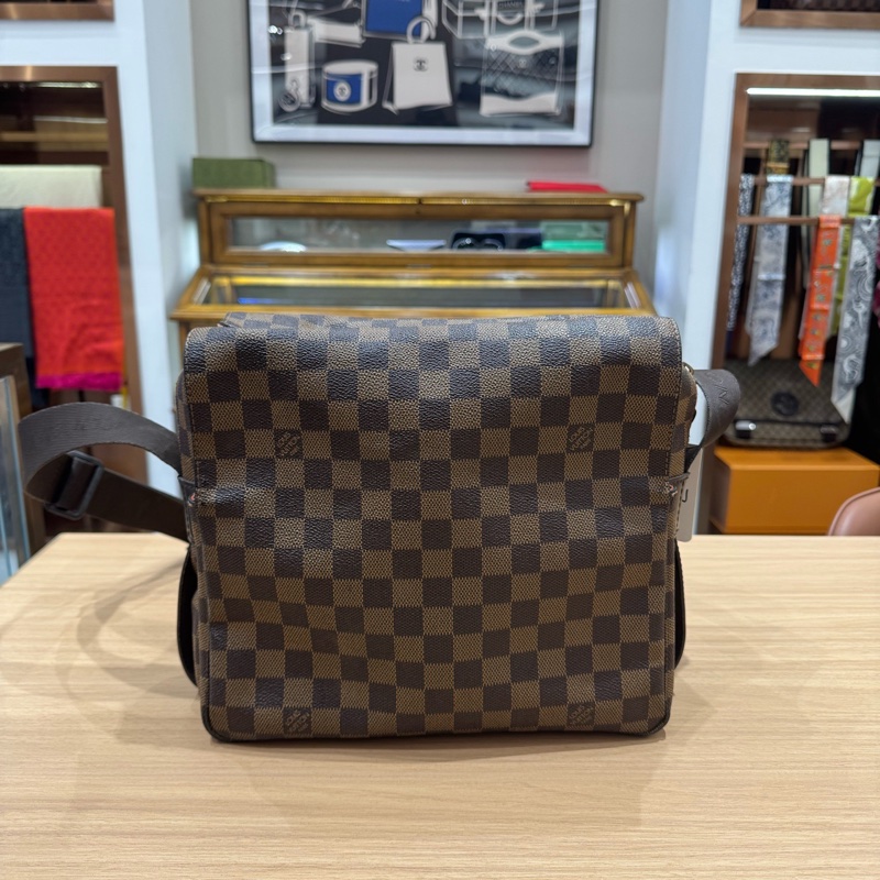 97新 LV 經典棕棋盤格豆腐包,男士 單肩斜挎 無附件-7