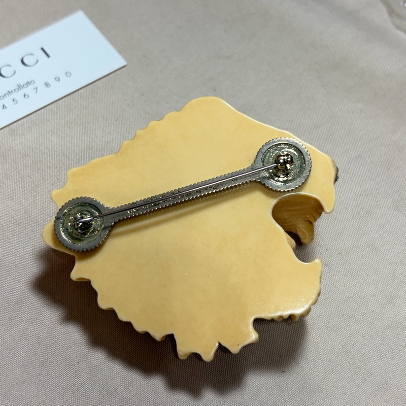 🐯全新閒置 Gucci 古馳 大虎頭鑲鑽 胸針 別針-8