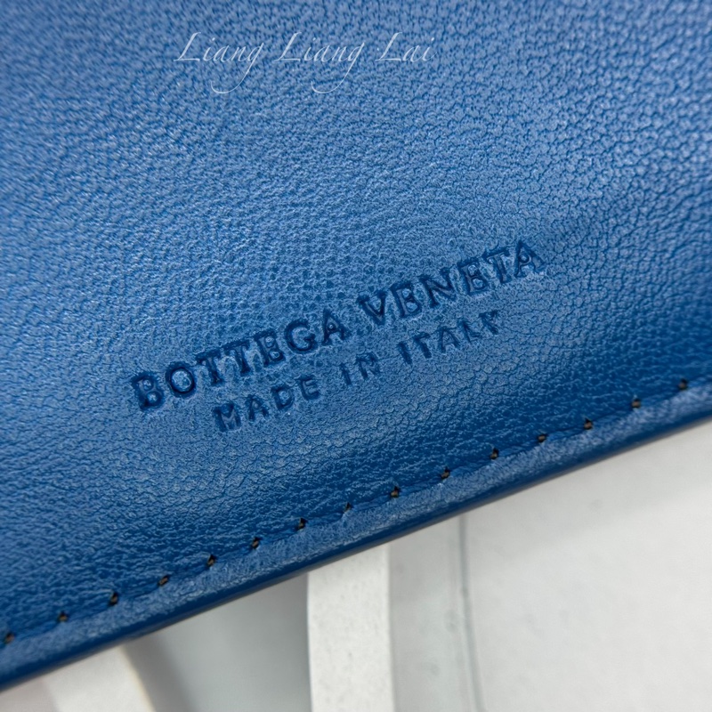 BOTTEGA VENETA BV經典編織小羊皮咖啡色撞色短夾-2