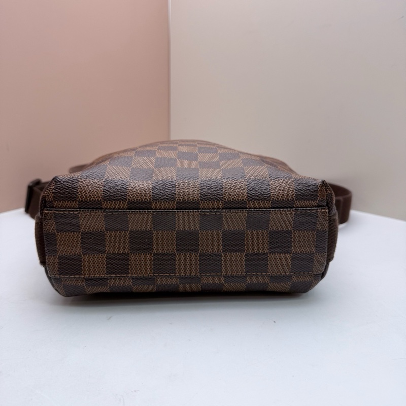 Louis Vuitton路易威登 棕棋盤格男士單肩斜挎包 豆腐包  11年編碼 底長20cm-4