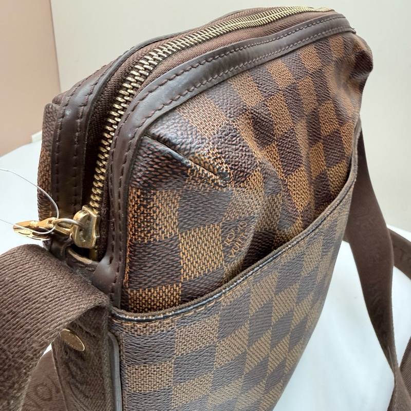 Louis Vuitton路易威登 棕棋盤格男士單肩斜挎包 豆腐包  11年編碼 底長20cm-9