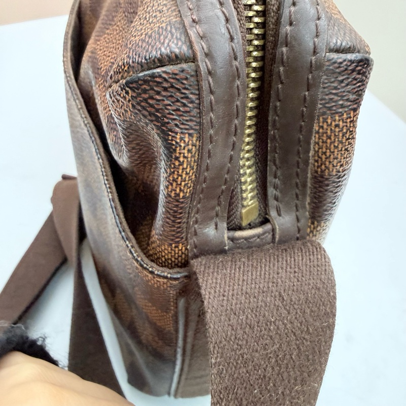 Louis Vuitton路易威登 棕棋盤格男士單肩斜挎包 豆腐包  11年編碼 底長20cm-10